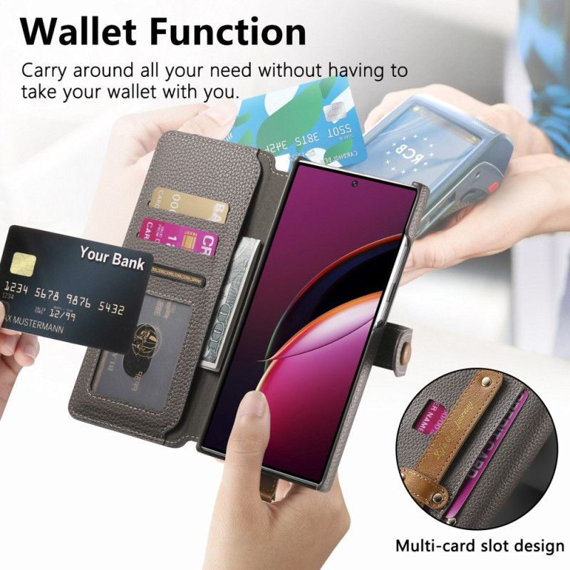 Folio-hoesje Samsung Galaxy S25 Ultra 5g Telefoonhoesje Rfid-beschermde Portemonnee Met Etui En Ringhouder