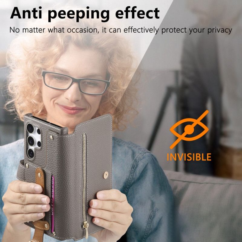 Folio-hoesje Samsung Galaxy S25 Ultra 5g Telefoonhoesje Rfid-beschermde Portemonnee Met Etui En Ringhouder