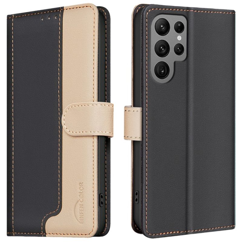 Folio-hoesje Samsung Galaxy S25 Ultra 5g Telefoonhoesje Tweekleurig Met Rfid-blokkering Binfen Kleur
