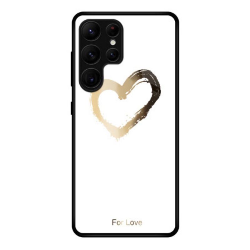 Hoesje Samsung Galaxy S25 Ultra 5g Gouden Hart Op Witte Achtergrond Bescherming Hoesje