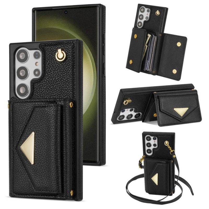 Hoesje Samsung Galaxy S25 Ultra 5g Lederlook Met Kaarthouder En Bandje