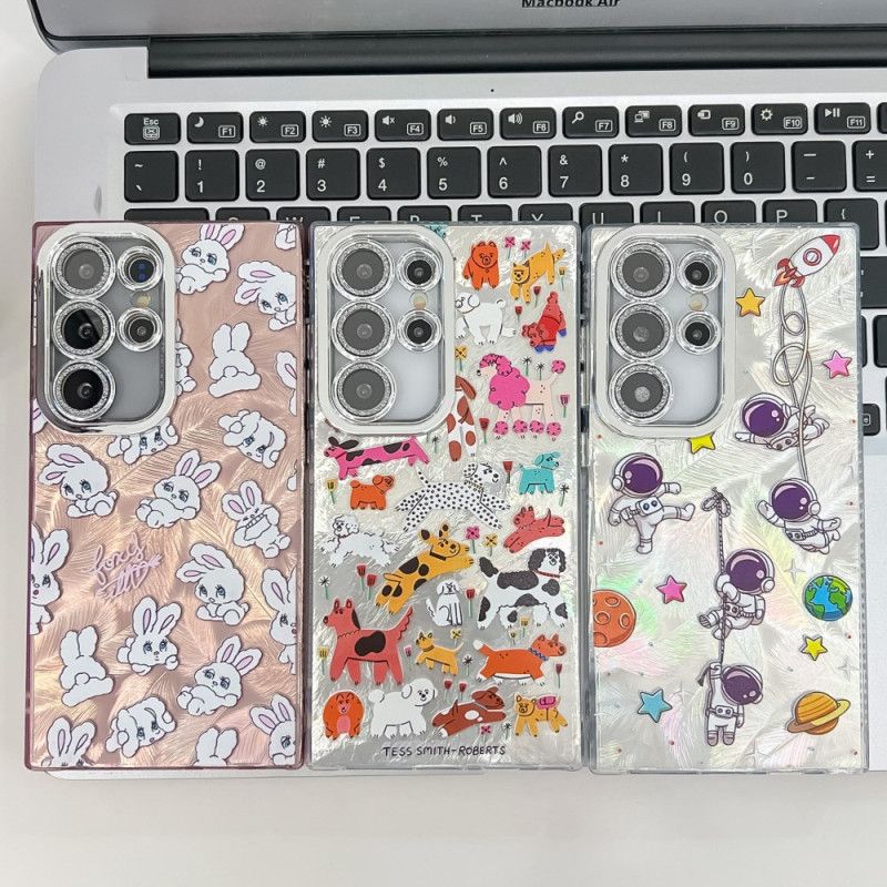 Hoesje Samsung Galaxy S25 Ultra 5g Leuke Konijntjes Met Lensbeschermer Bescherming Hoesje