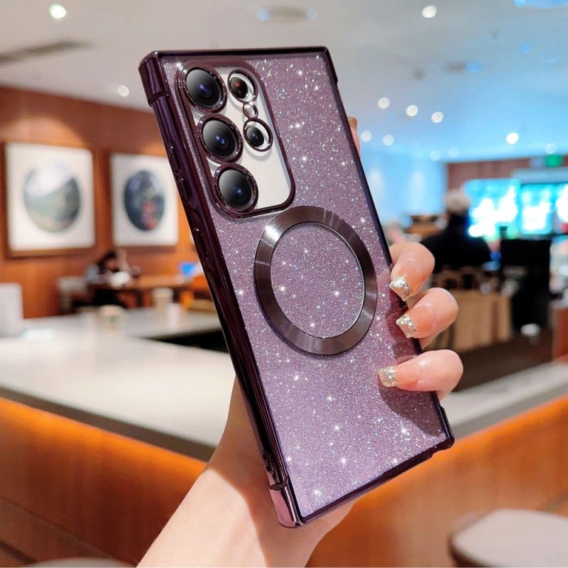 Hoesje Samsung Galaxy S25 Ultra 5g Magsafe-compatibel Met Glitter Bescherming Hoesje