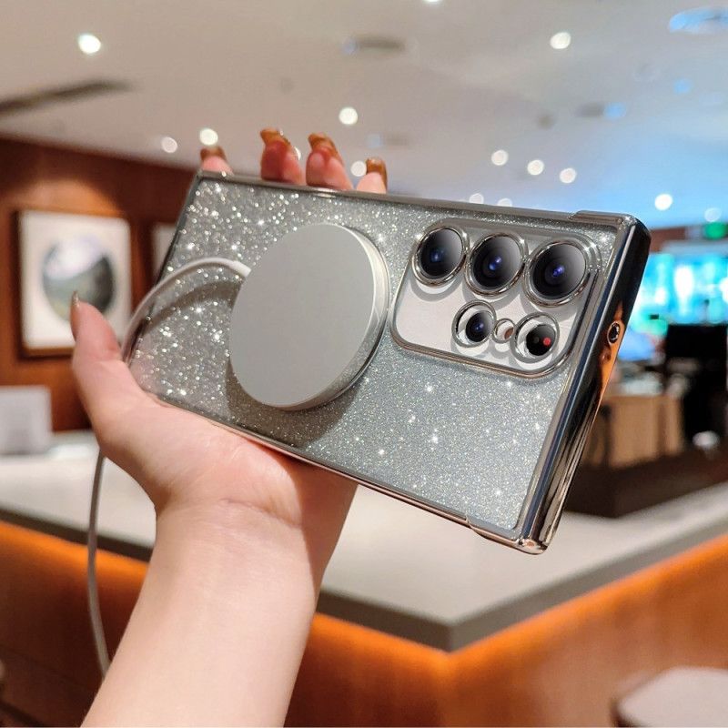 Hoesje Samsung Galaxy S25 Ultra 5g Magsafe-compatibel Met Glitter Bescherming Hoesje