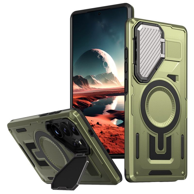 Hoesje Samsung Galaxy S25 Ultra 5g Metallic Effect Met Lenskap En Standaard Bescherming Hoesje