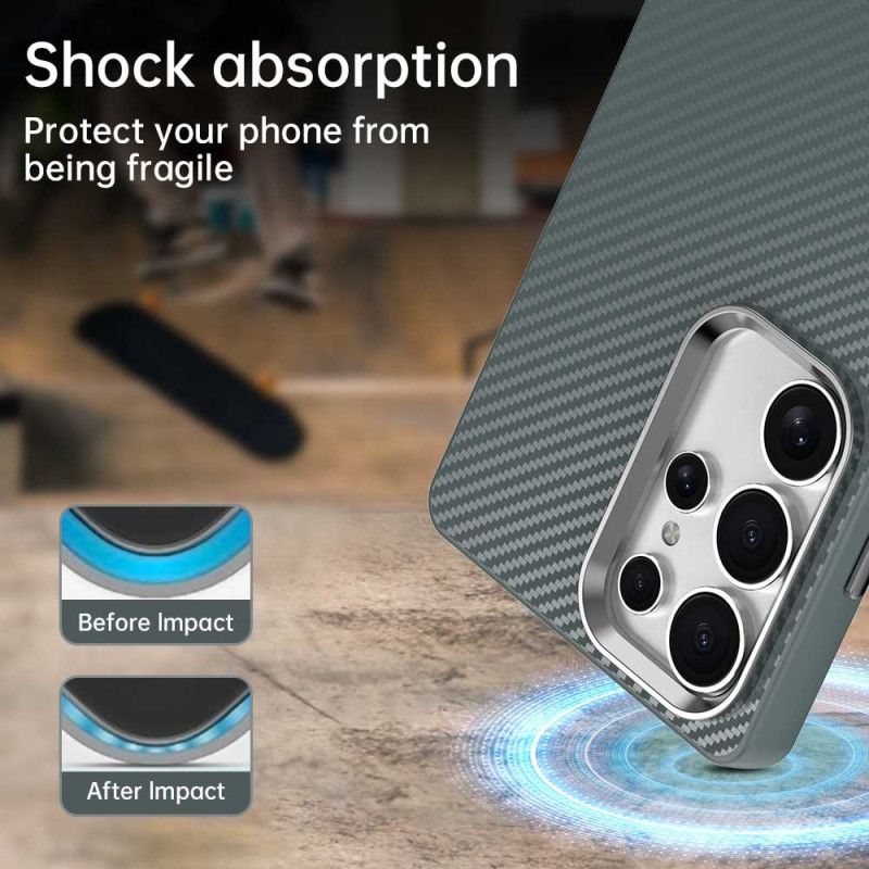 Hoesje Voor Samsung Galaxy S25 Ultra 5g Koolstofvezeltextuur