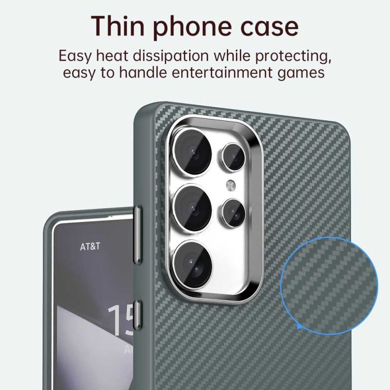 Hoesje Voor Samsung Galaxy S25 Ultra 5g Koolstofvezeltextuur