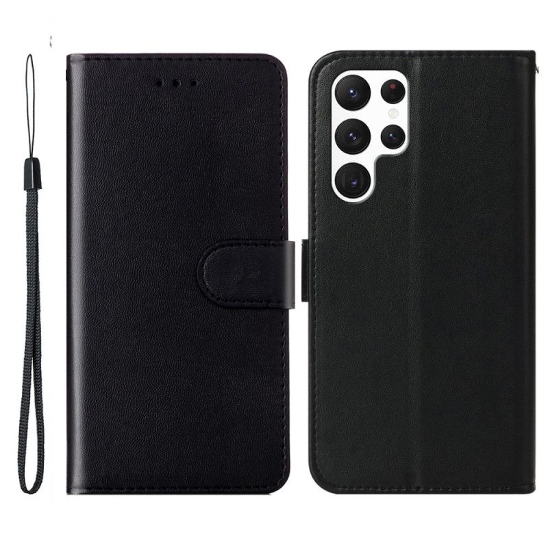 Leren Hoesje Samsung Galaxy S25 Ultra 5g Effen Kunstleer