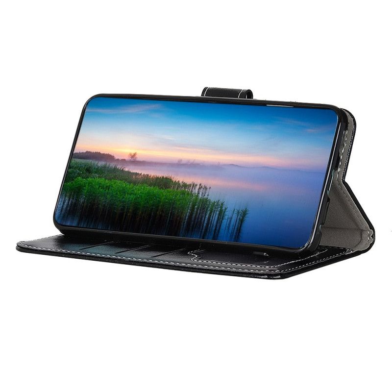 Leren Hoesje Samsung Galaxy S25 Ultra 5g Glanzend Imitatieleer Bescherming Hoesje