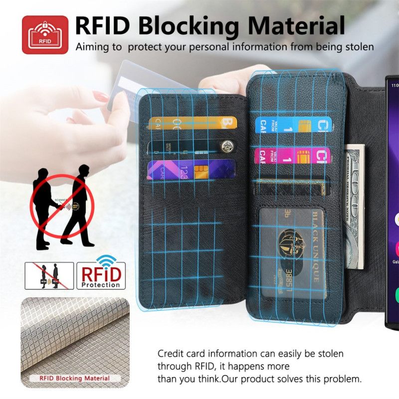 Leren Hoesje Samsung Galaxy S25 Ultra 5g Magnetische Hoes Afneembaar Bescherming Hoesje