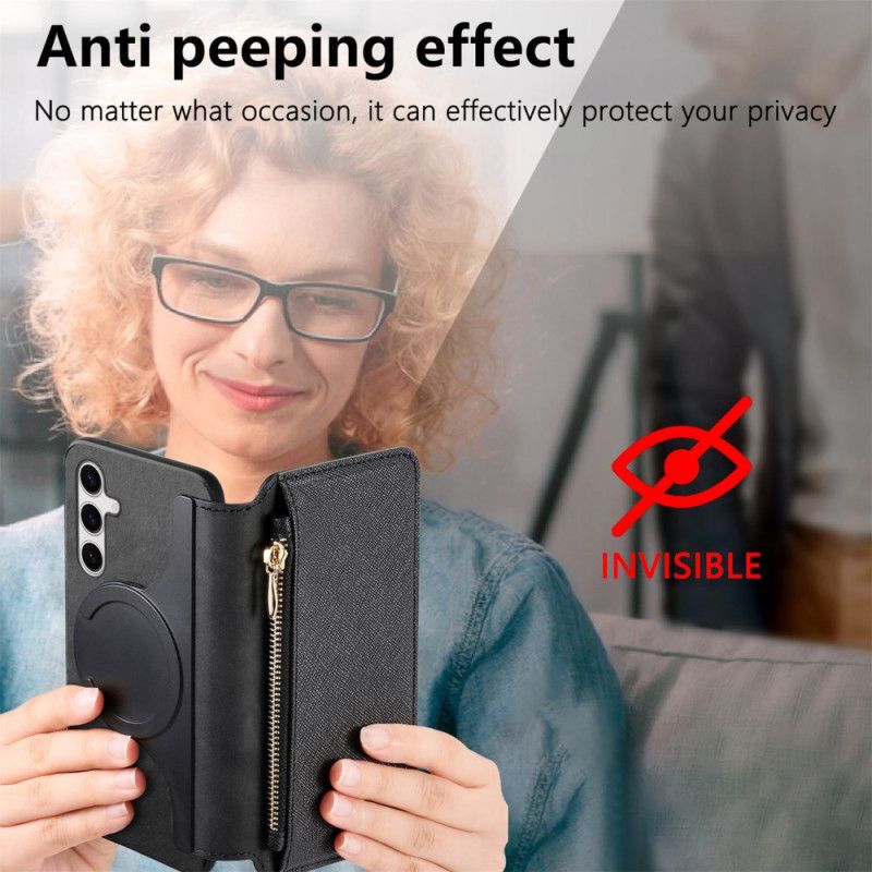 Leren Hoesje Samsung Galaxy S25 Ultra 5g Portemonnee En Afneembaar Hoesje Bescherming Hoesje