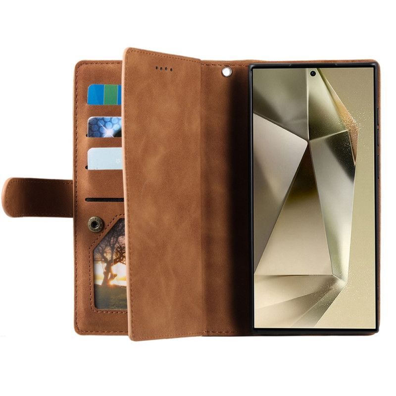 Leren Hoesje Samsung Galaxy S25 Ultra 5g Portemonnee Met Rits Bescherming Hoesje