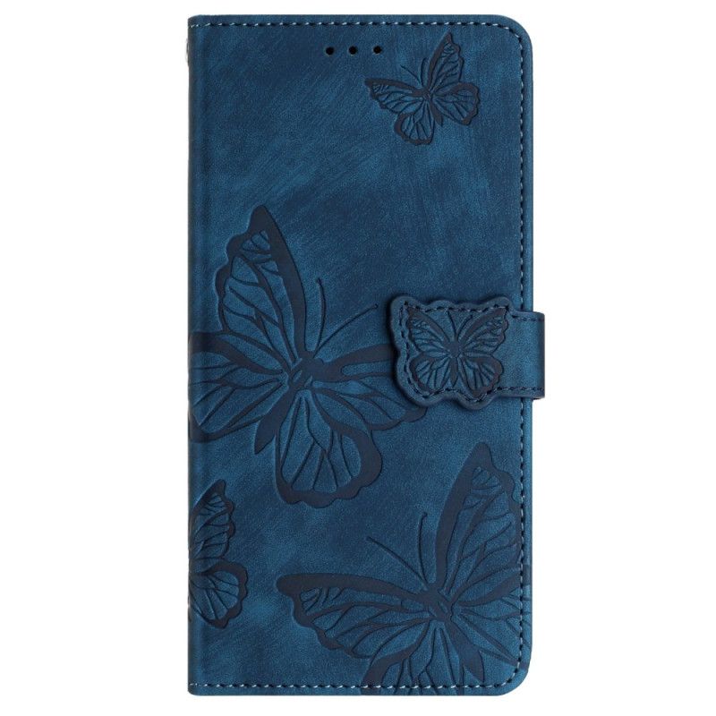 Leren Hoesje Samsung Galaxy S25 Ultra 5g Vlinders Met Suède-effect Bescherming Hoesje