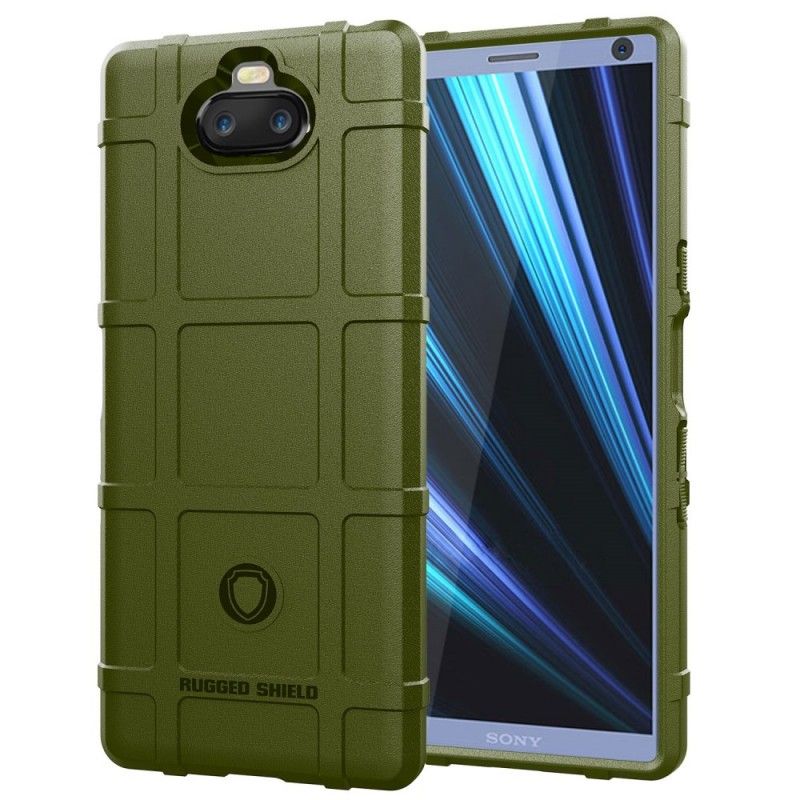 Cover Hoesje Sony Xperia 10 Groen Zwart Telefoonhoesje Robuust Schild