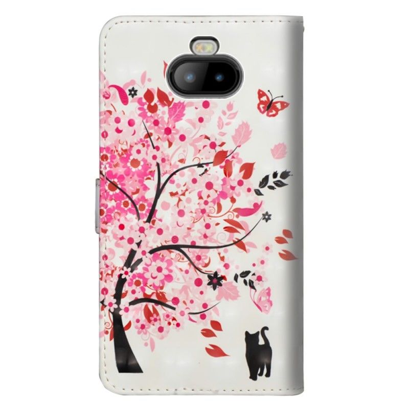 Leren Hoesje voor Sony Xperia 10 Roze Boom