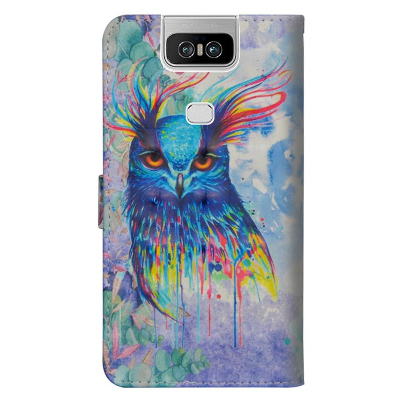 Bescherming Hoesje Asus ZenFone 6 Telefoonhoesje Aquarel Vogel