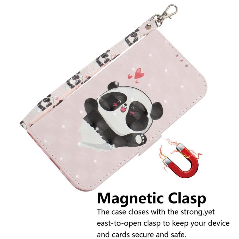 Bescherming Hoesje Asus ZenFone 6 Telefoonhoesje Panda Love Met String