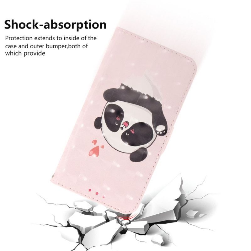 Bescherming Hoesje Asus ZenFone 6 Telefoonhoesje Panda Love Met String