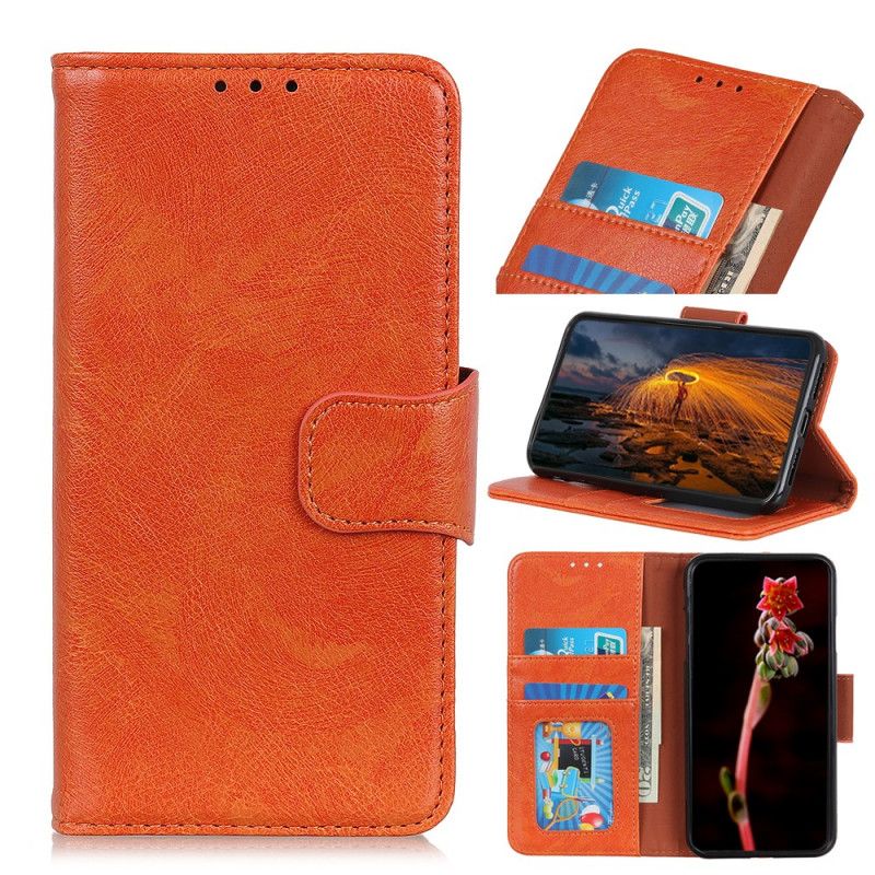 Cover Folio-hoesje Asus ZenFone 6 Rood Zwart Telefoonhoesje Glanzend Leereffect