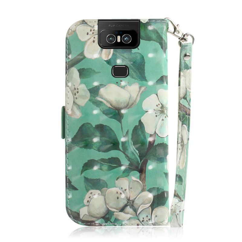 Flip Case Leren Asus ZenFone 6 Bloeiende Tak Met String