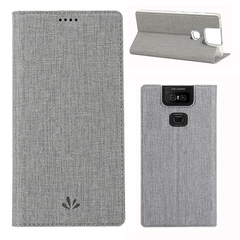 Folio-hoesje voor Asus ZenFone 6 Grijs Zwart Gestructureerd
