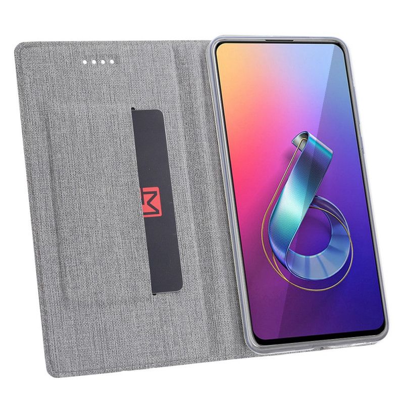 Folio-hoesje voor Asus ZenFone 6 Grijs Zwart Gestructureerd