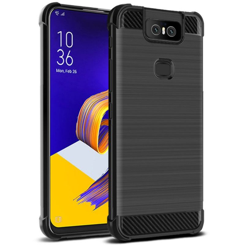 Hoesje Asus ZenFone 6 Imak Geborsteld Koolstofvezel