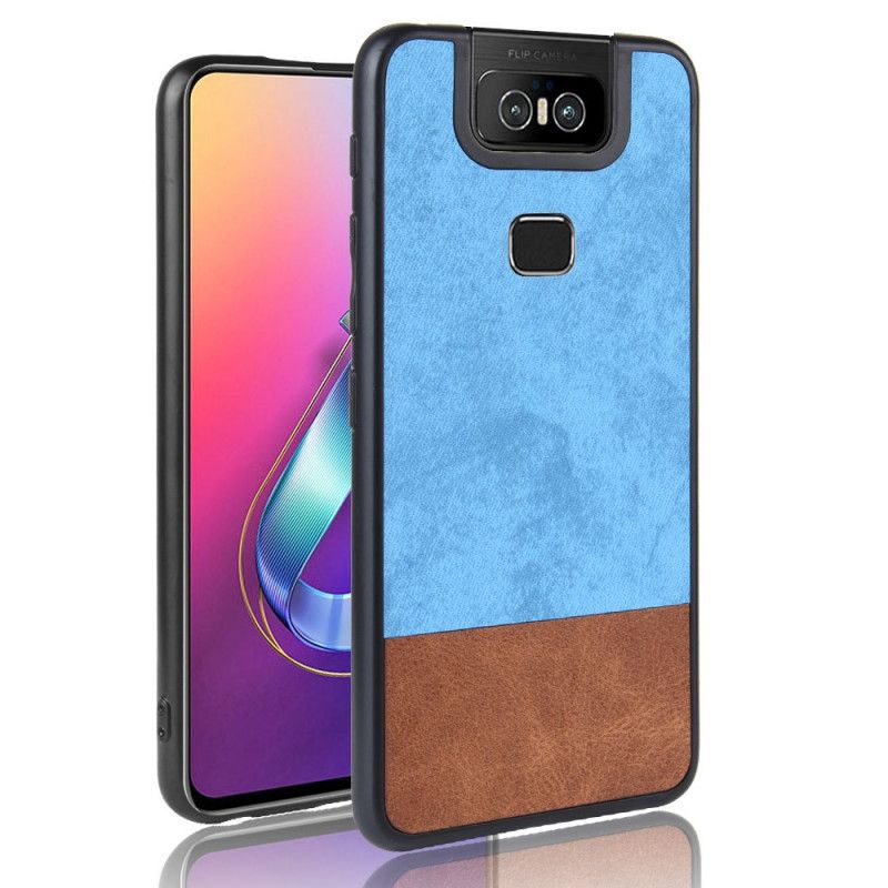 Hoesje voor Asus ZenFone 6 Rood Grijs Tweekleurig Kunstleer