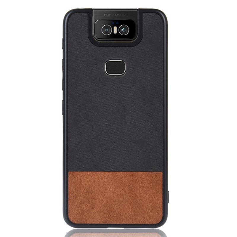 Hoesje voor Asus ZenFone 6 Rood Grijs Tweekleurig Kunstleer