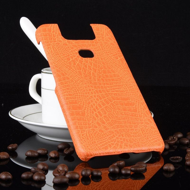 Hoesje voor Asus ZenFone 6 Wit Zwart Effect Van Krokodillenleer