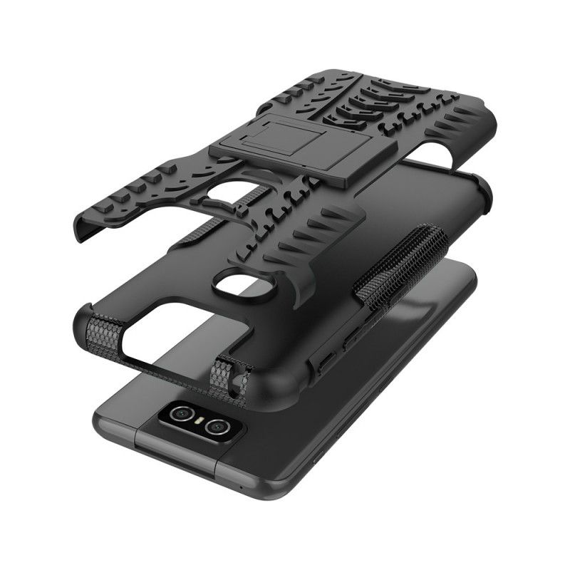 Hoesje voor Asus ZenFone 6 Wit Zwart Ultrabestendig