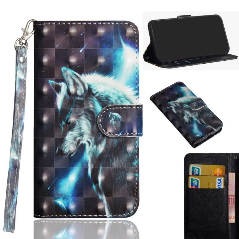 Leren Hoesje Asus ZenFone 6 Majestueuze Wolf