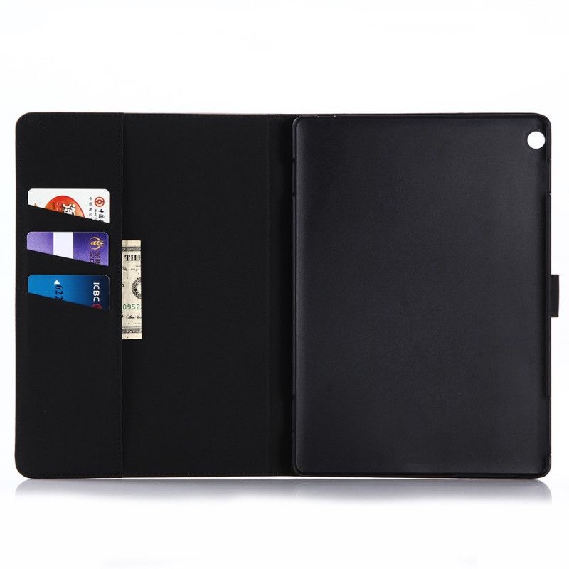 Leren Hoesje Huawei MediaPad T3 10 Grijs Zwart Kunstleer