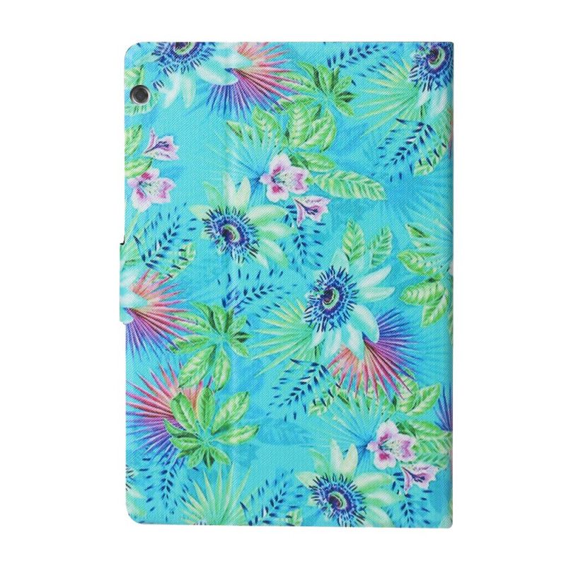 Leren Hoesje Huawei MediaPad T3 10 Telefoonhoesje Bloemen En Bladeren