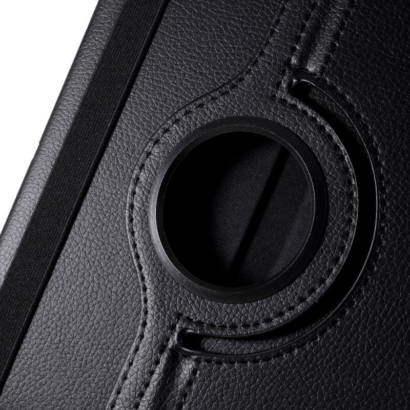 Leren Hoesje Huawei MediaPad T3 10 Wit Zwart 360 ° Draaibaar Lychee Kunstleer