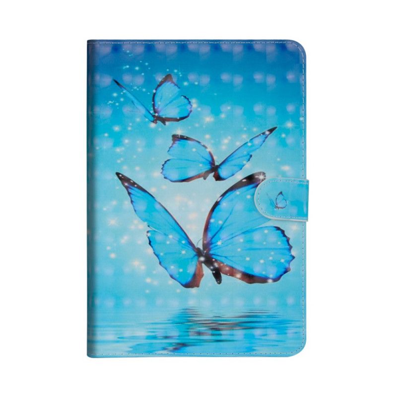 Leren Hoesje voor Huawei MediaPad T3 10 Blauwe Vlinders
