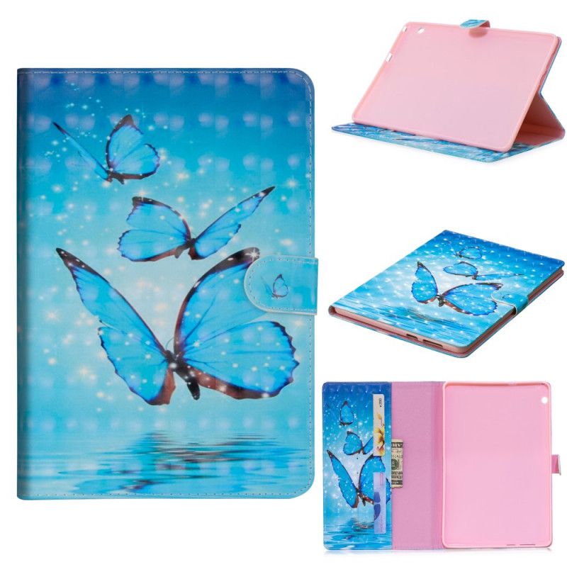 Leren Hoesje voor Huawei MediaPad T3 10 Blauwe Vlinders