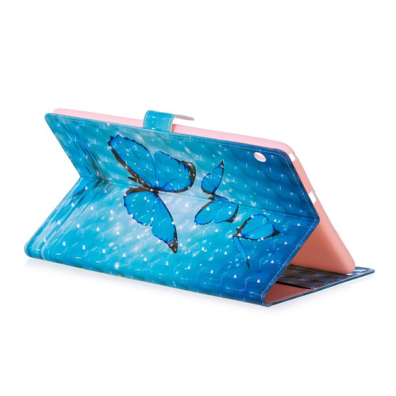 Leren Hoesje voor Huawei MediaPad T3 10 Blauwe Vlinders