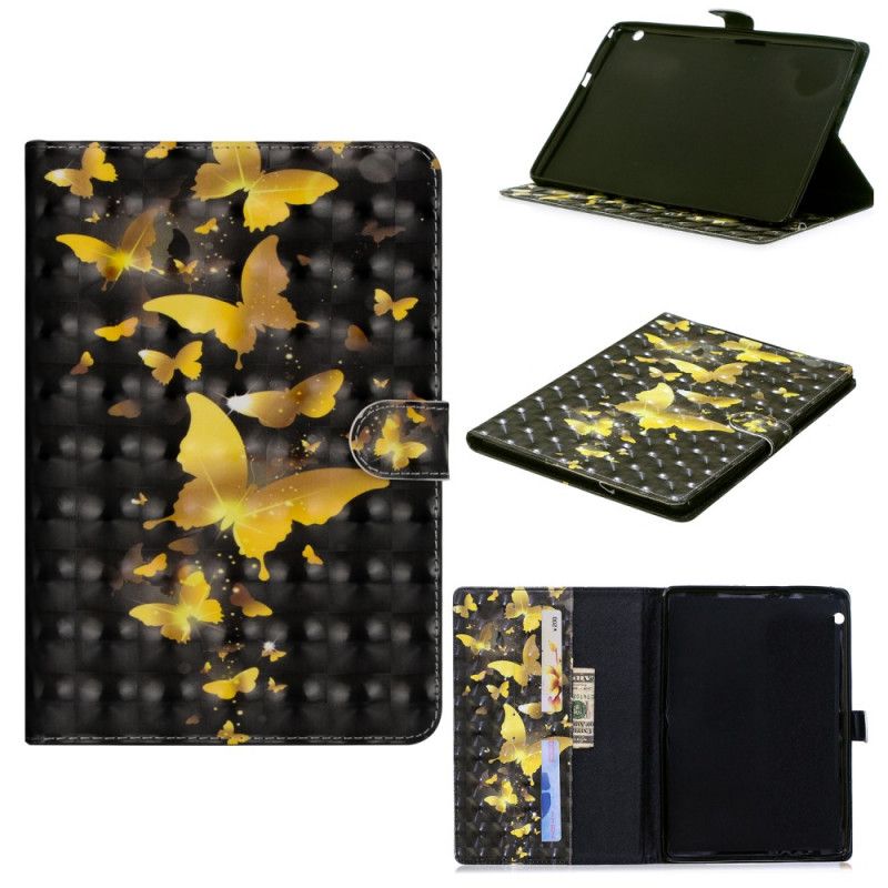 Leren Hoesje voor Huawei MediaPad T3 10 Gele Vlinders