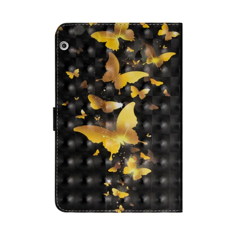 Leren Hoesje voor Huawei MediaPad T3 10 Gele Vlinders