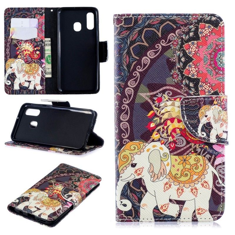 Bescherming Hoesje Samsung Galaxy A40 Telefoonhoesje Etnische Olifantenmandala