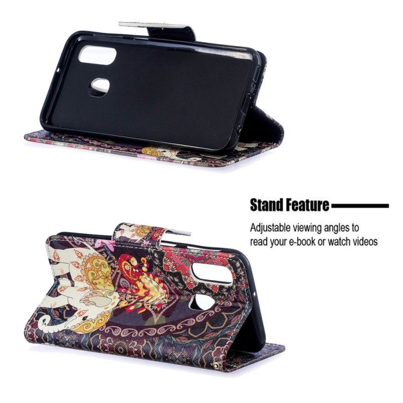 Bescherming Hoesje Samsung Galaxy A40 Telefoonhoesje Etnische Olifantenmandala