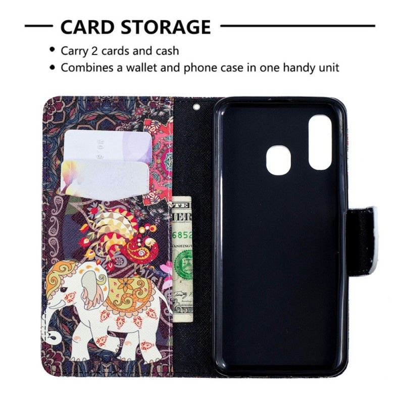 Bescherming Hoesje Samsung Galaxy A40 Telefoonhoesje Etnische Olifantenmandala