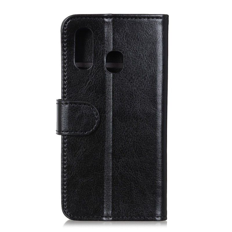 Bescherming Hoesje Samsung Galaxy A40 Wit Zwart Afgeschaft Kunstleer