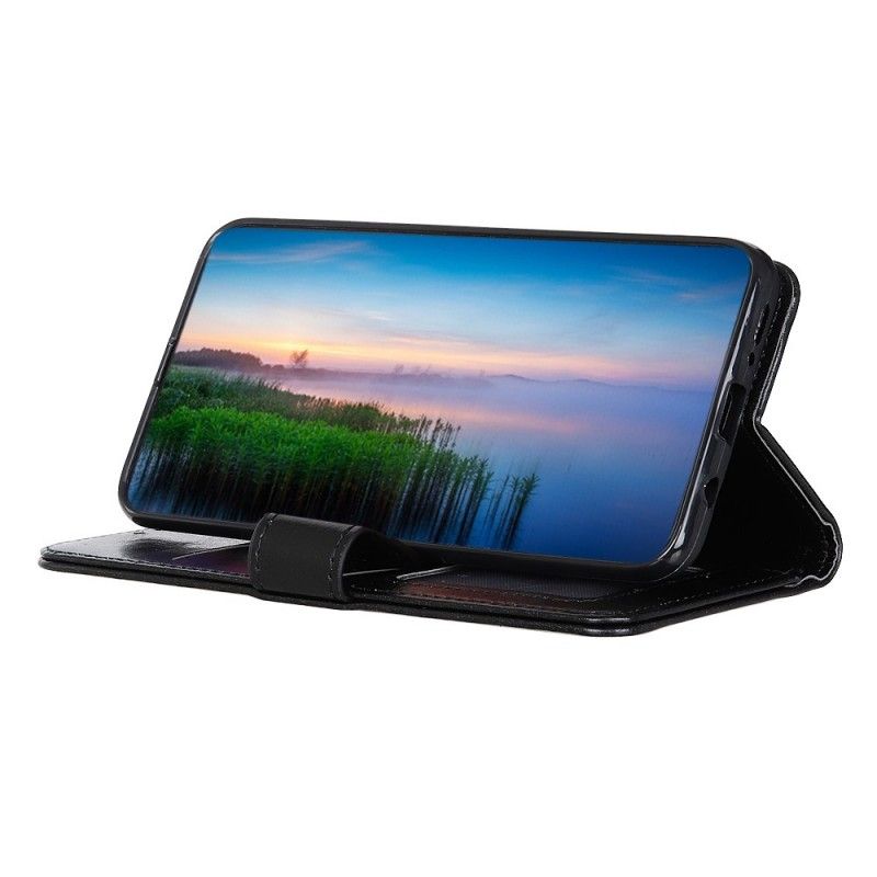 Bescherming Hoesje Samsung Galaxy A40 Wit Zwart Afgeschaft Kunstleer