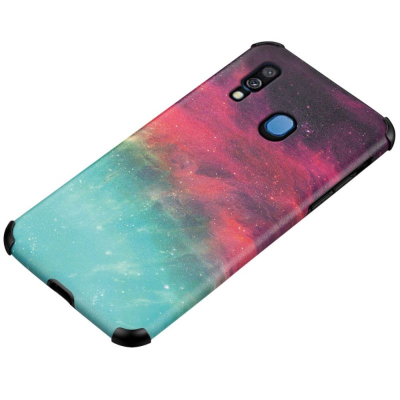 Case Hoesje Samsung Galaxy A40 Rood Zwart Telefoonhoesje Siliconen En Astraal Leereffect