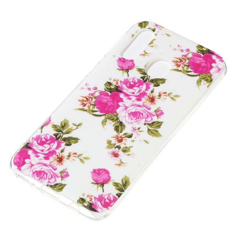 Case Hoesje Samsung Galaxy A40 Telefoonhoesje Fluorescerende Vrijheidsbloemen