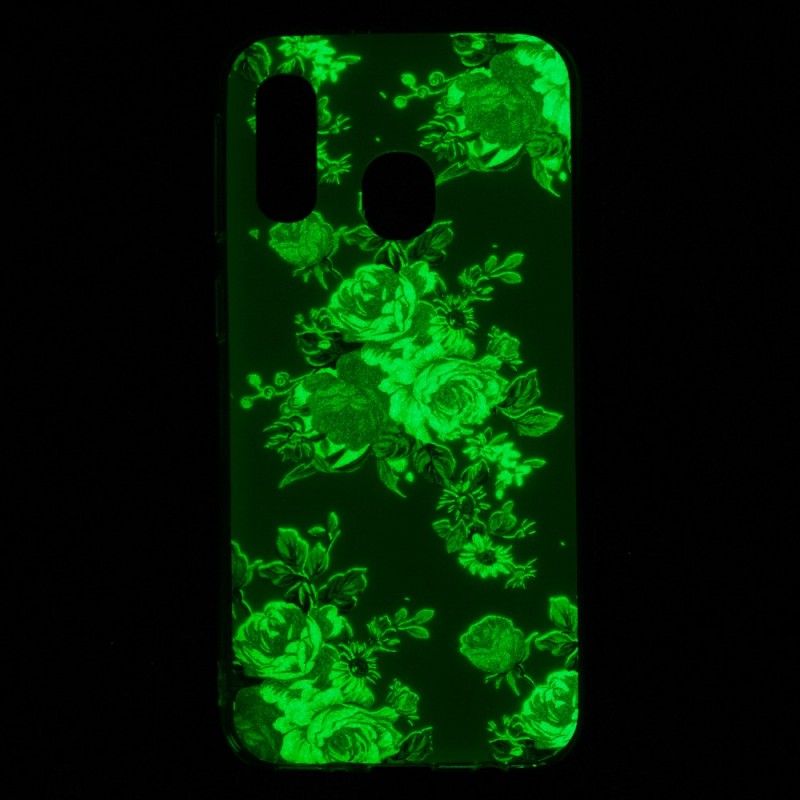 Case Hoesje Samsung Galaxy A40 Telefoonhoesje Fluorescerende Vrijheidsbloemen