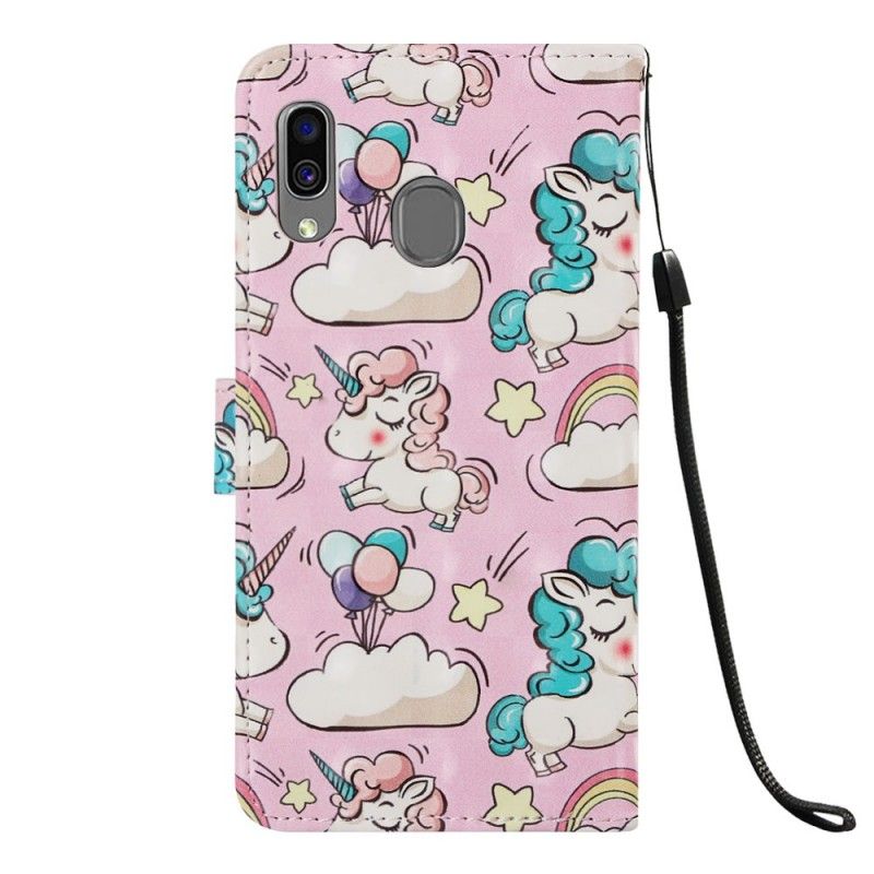Cover Folio-hoesje Samsung Galaxy A40 Telefoonhoesje Fantastische Eenhoorns