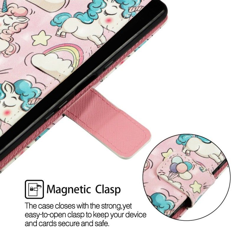 Cover Folio-hoesje Samsung Galaxy A40 Telefoonhoesje Fantastische Eenhoorns